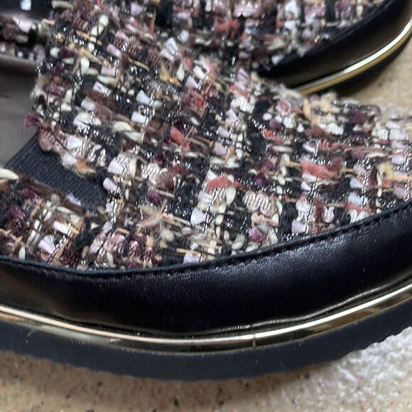 Ron White Sha-Nell Tweed Leather Slip On Loafers 36 Chrome, Black, Pink, Brown - Picture 11 of 11